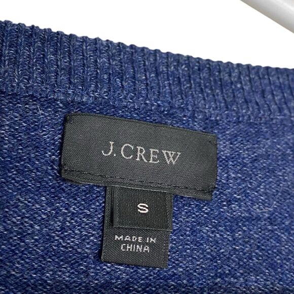 J Crew Sweater Mens Small Blue Crew Neck Pullover Lightweight Preppy Cotton Cozy - Picture 3 of 8